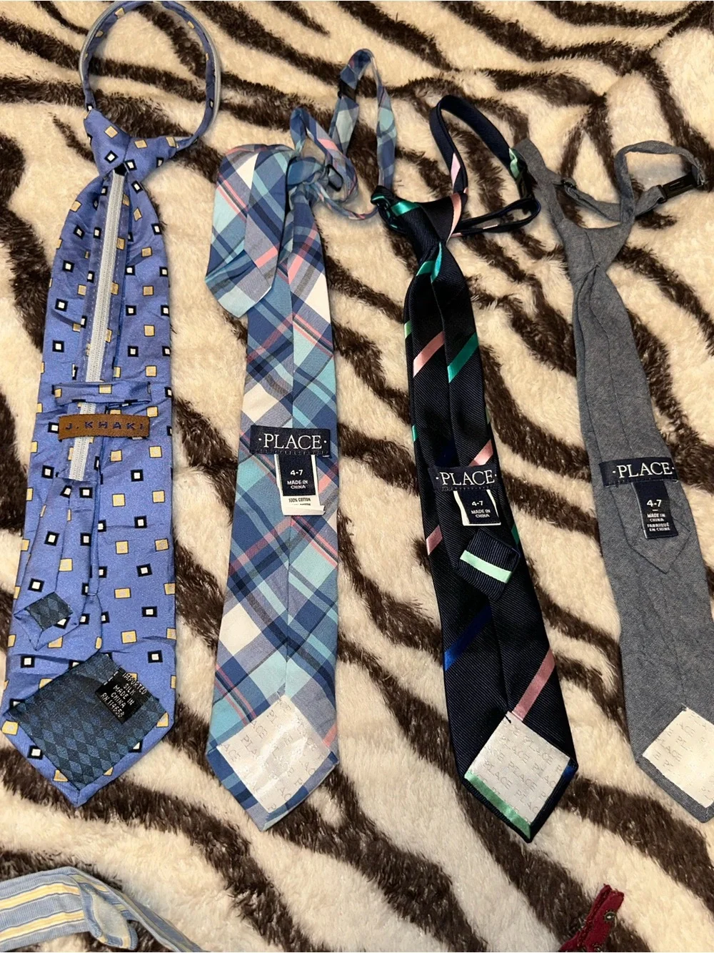 Little Boys Assorted Blue and Red Neck Ties
